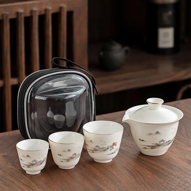 

Portable Ceramic Kung Fu Travel Tea Set