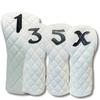 Golf Head Cover Quilting Fairway Wood Utility Compatible 1W 3W 5W UT Available 5 Colors 2 Types Stylish Mens Womens.