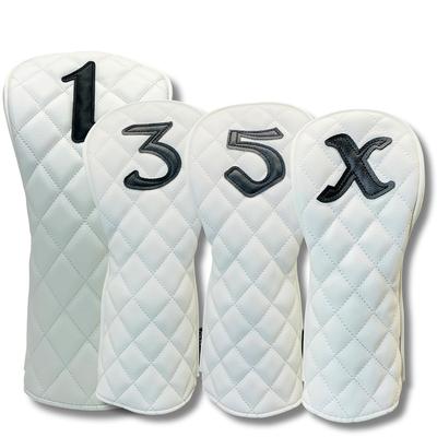 Golf Head Cover Quilting Fairway Wood Utility Compatible 1W 3W 5W UT Available 5 Colors 2 Types Stylish Mens Womens.
