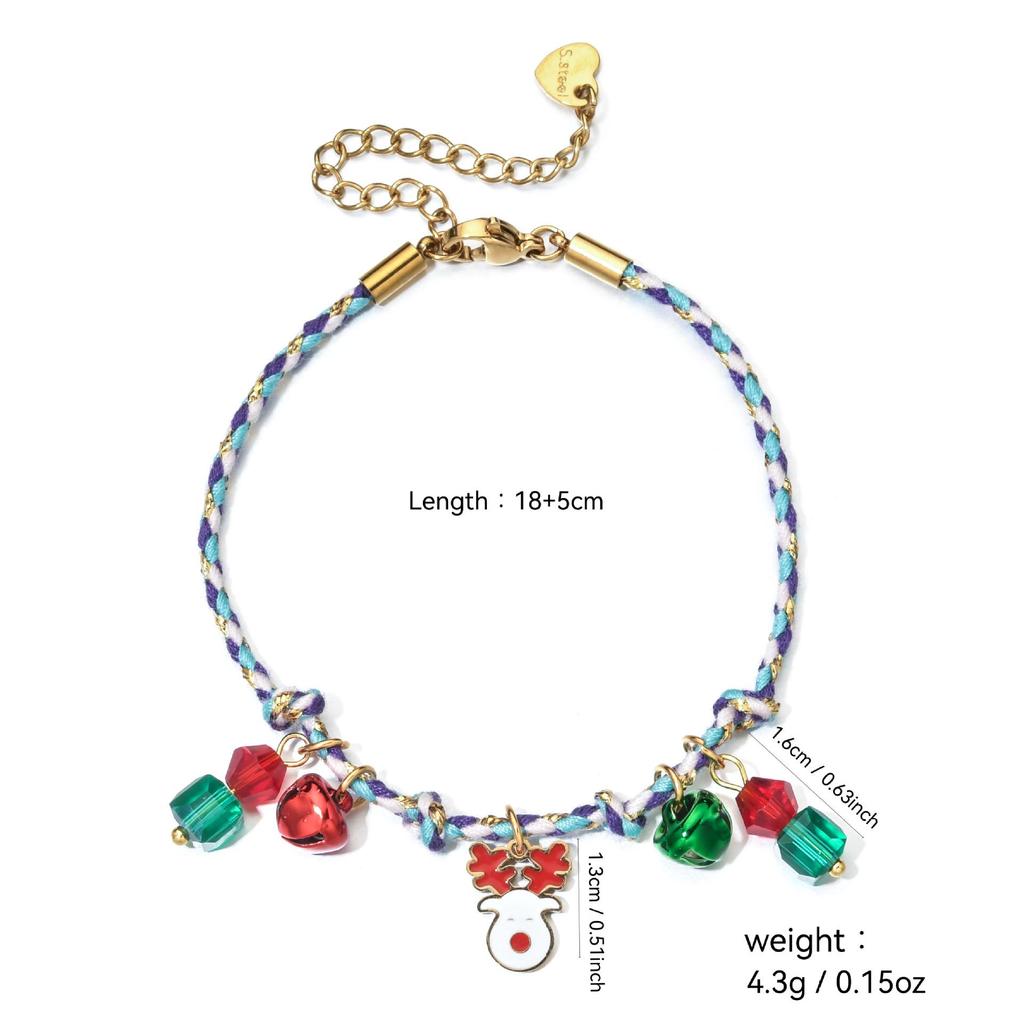 High-End Christmas Snowflake & Snowman Stainless Steel Bracelet