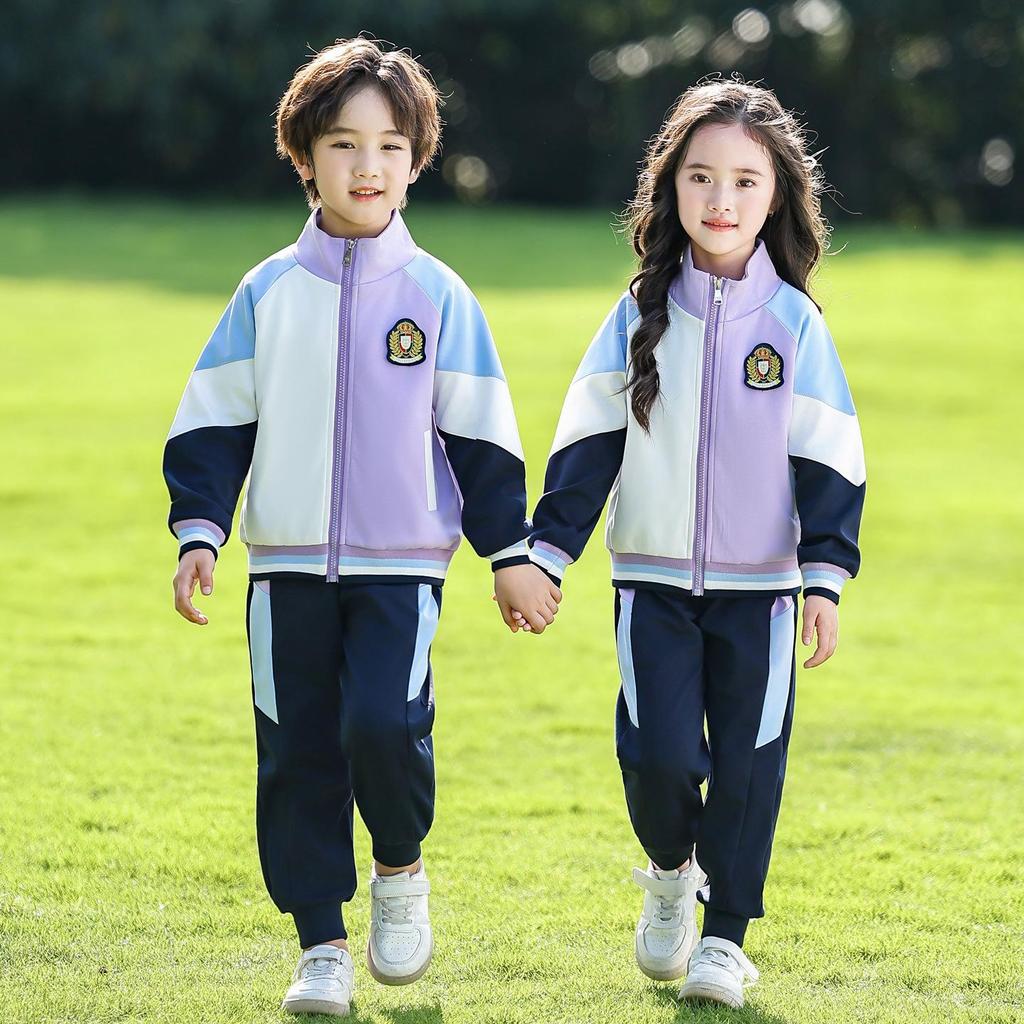Autumn/Spring Primary School Sports Uniform - Three-Piece Set for Kindergarten & First Grade Children