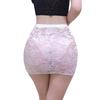 Women See Through Sexy Nightclub Mini Long Wrap Hips Skirt Female Hollow Lace Black Pleated Skirts for Women Summer