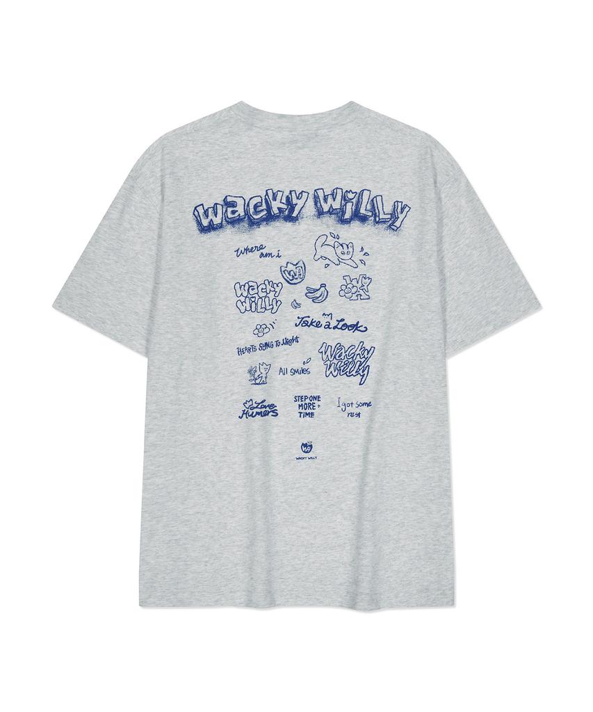 WACKY WILLY Sketch Graphic Short Sleeve T-Shirt (3 Colors)