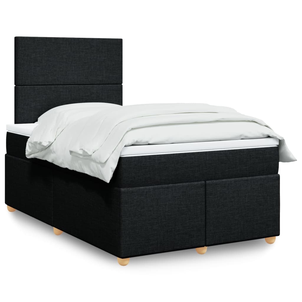 Box Spring Bed with Mattress Black 120 x 200 cm Fabric