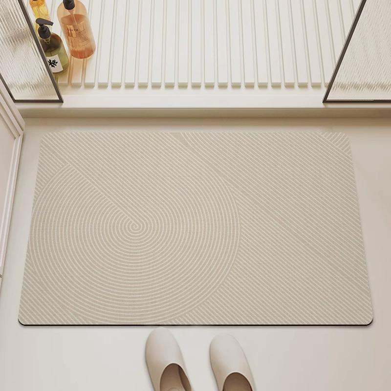 Bathroom Floor Mat, Water Absorbent and Anti Slip Soft Diatomaceous Earth Floor Mat, Toilet Foot Mat