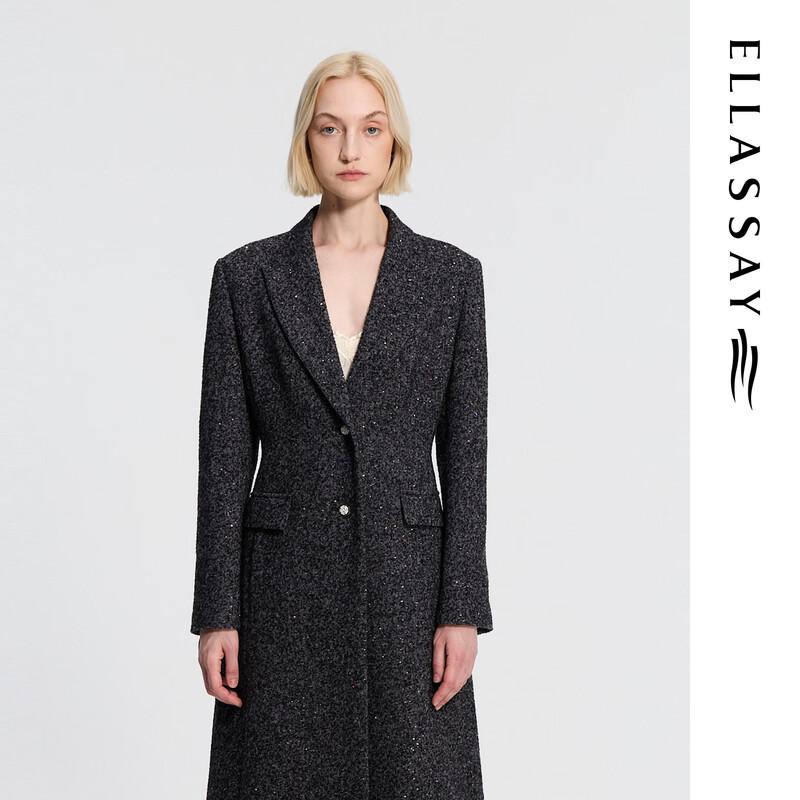 ELLASSAY Women's Elegant Wool Blend Long Overcoat
