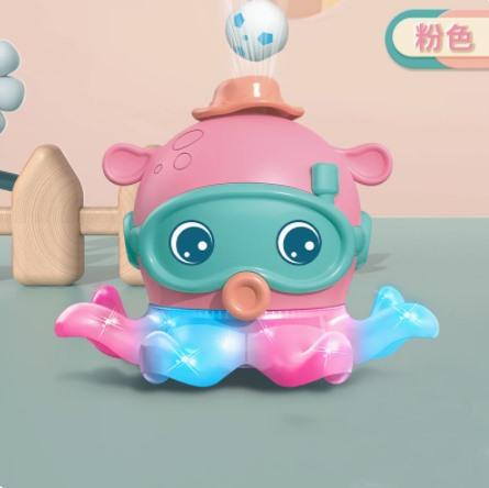 Electric Blowing Ball Octopus Floating Universal Octopus Running Toy While Blowing 1-2 Year Old Baby