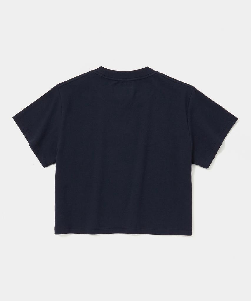 COLUMBIA UNIVERSITY Cu Big Script Women Crop S/S T-Shirts Crown Navy