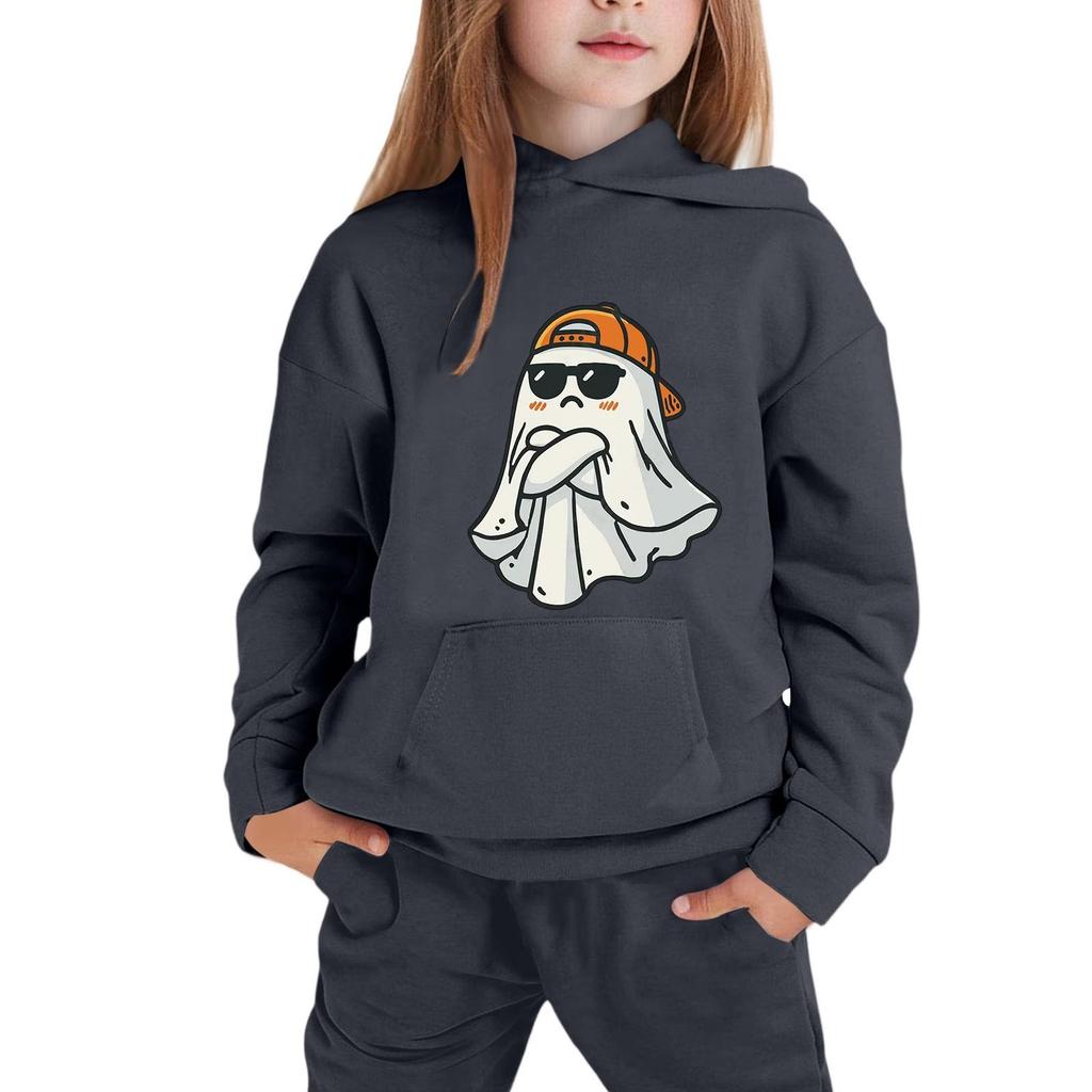 Kids Hoodie with Halloween Print - Long Sleeve Pullover Sweatshirt for Boys and Girls