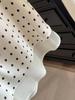 Chic Polka Dot High-Waist Silky A-Line Bodycon Midi Skirt for Women