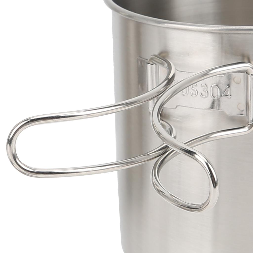 2 stücke Edelstahl Kochen Tasse Becher Faltbare Outdoor Camp Kochtopf Camping Kochgeschirr