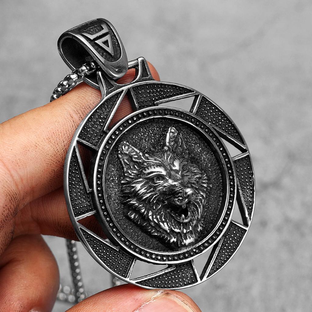 Celtic Alpha Wolf Men Necklaces with Pendant Stainless Steel Jewelry for Male Women New In Hip Hop Accessories Gifts