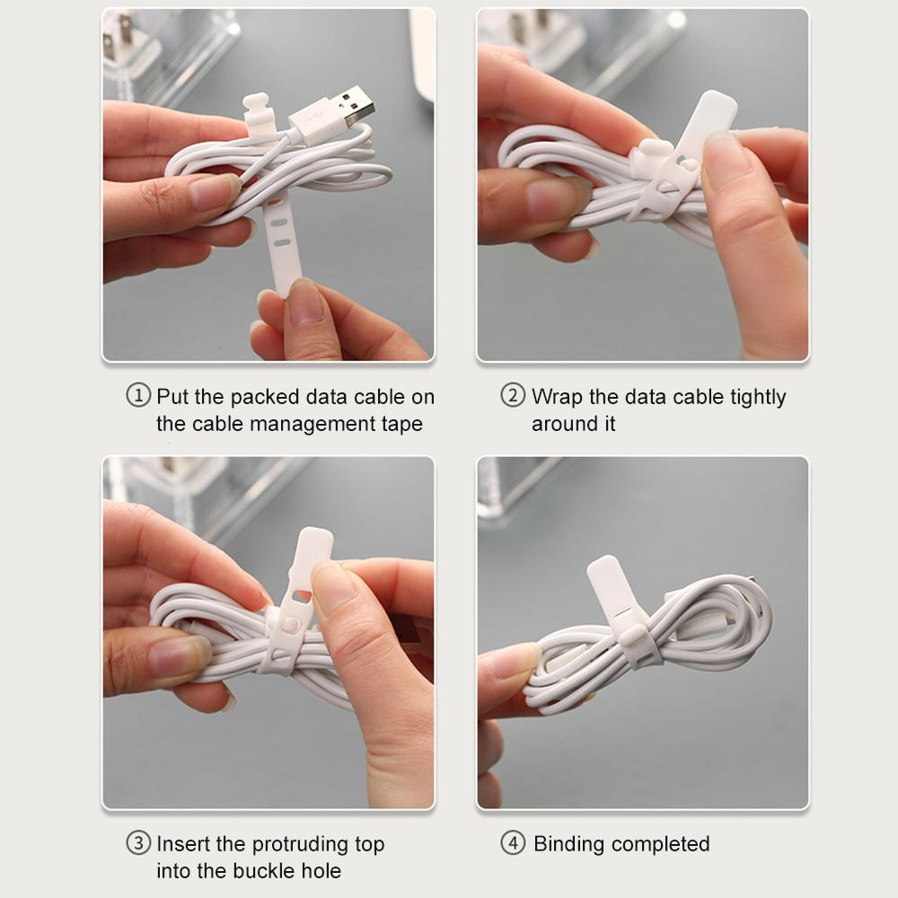 Transparent Plastic Data Cable Storage Box USB Cord Sorter Daily Office Supplies Sundries Small Desk Accessories Storage