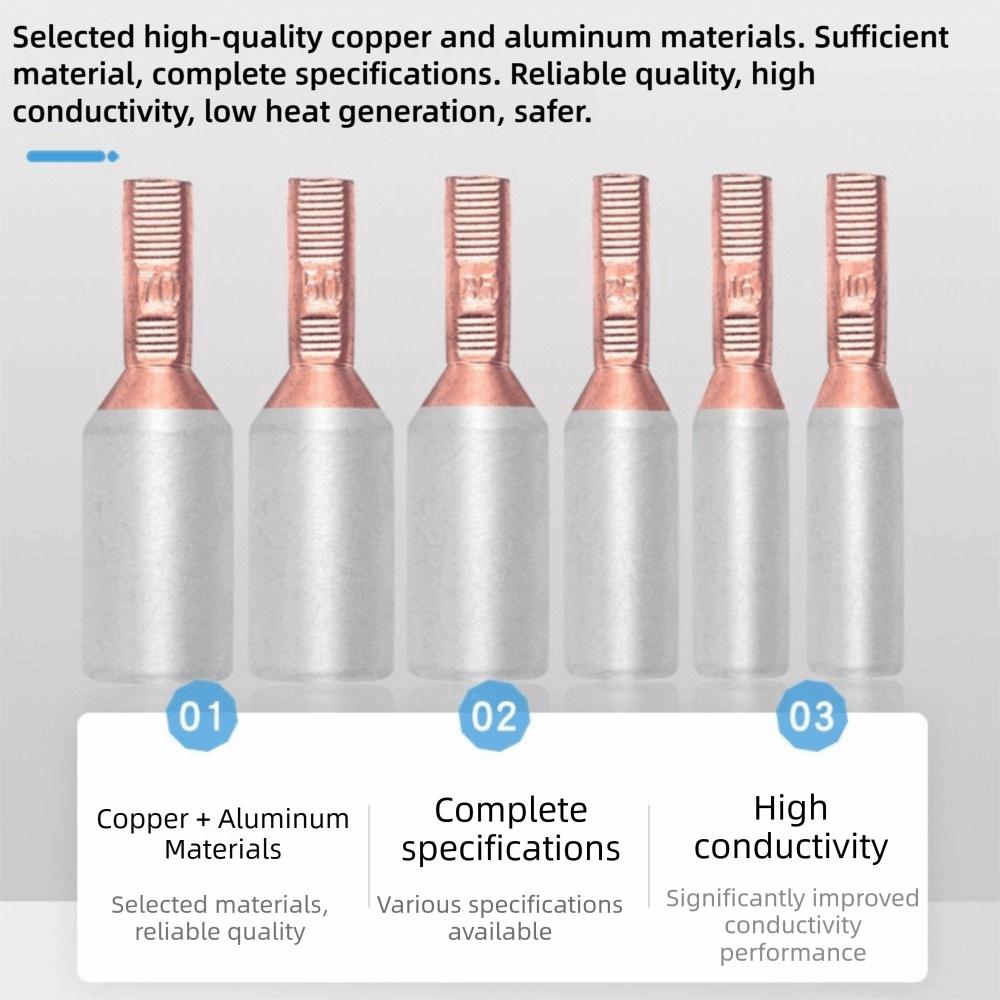 Copper Aluminum GTLA Terminal 10-70mm2 Small Cable Pin Binding Post Copper Aluminum Wire Connector Electric Meter Box