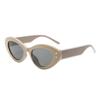 Women Retro Cat Eye Oval Frame Sunglasses Uv Protection Fashion Sun Glasses For Large Face