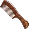 Black Gold Sandalwood Fan-Shaped Comb: Traditional Craft with Gold Tracing