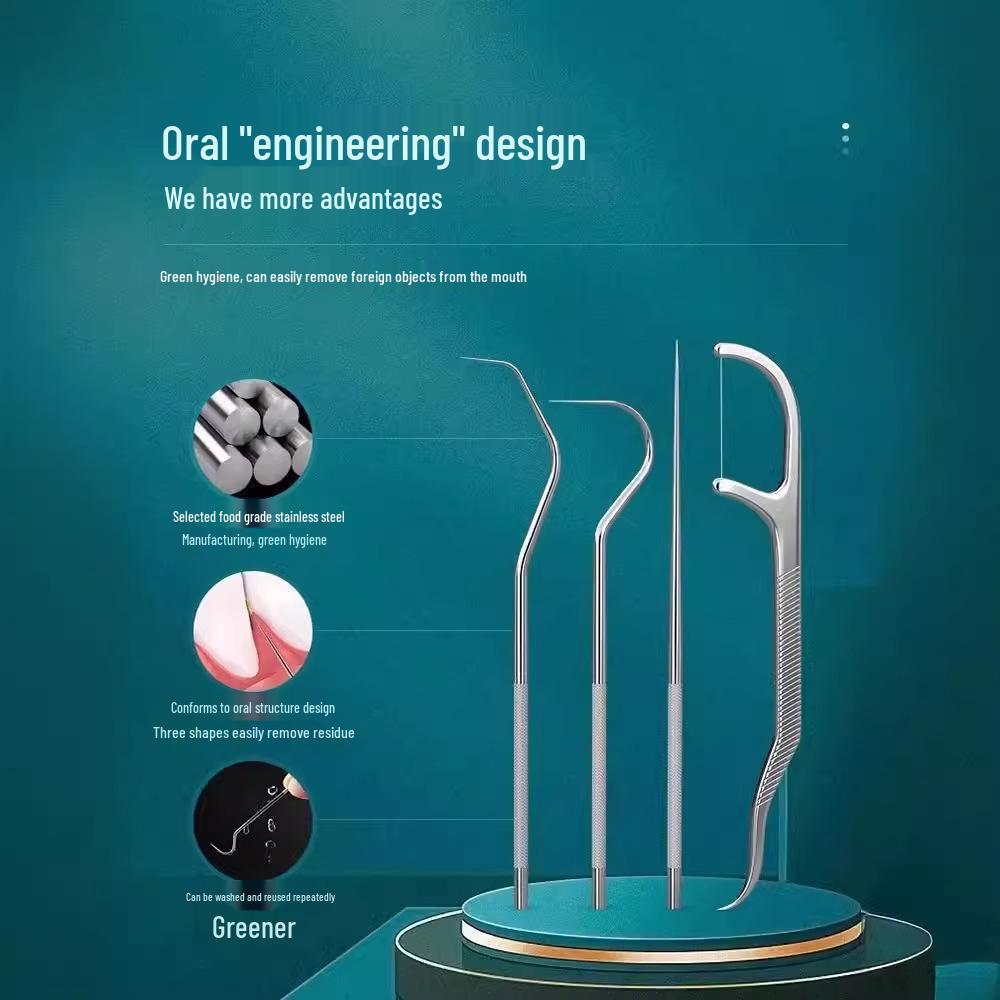 Portable 304 Stainless Steel Toothpick - Ultra Fine Metal Cleaning Tool