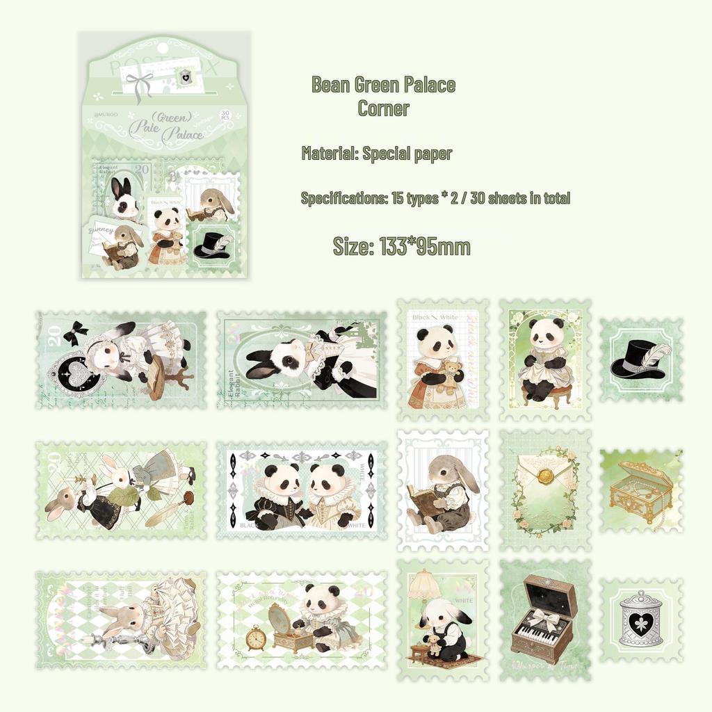 Mu Ran Retro Stamp & Postcard Stickers - Old Dream Series DIY Gift Box for Cute Journal Decoration