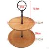 2 Layer Tier Wood Round Serving Display Cakes Platter Food Pastry Stand Rack