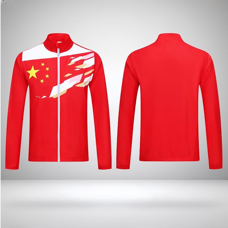 Unisex Quick-Dry Sport Set Team Activities Breathable Stand Collar Long Sleeve Top Pants