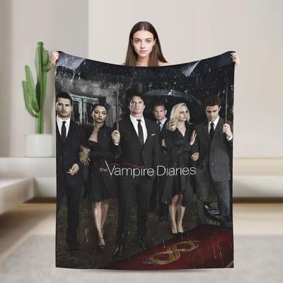 The Vampire Diaries Damon Salvatore Plaid Flanellen Sprei Voor Bank Bed Grafische Bank Bed Cover