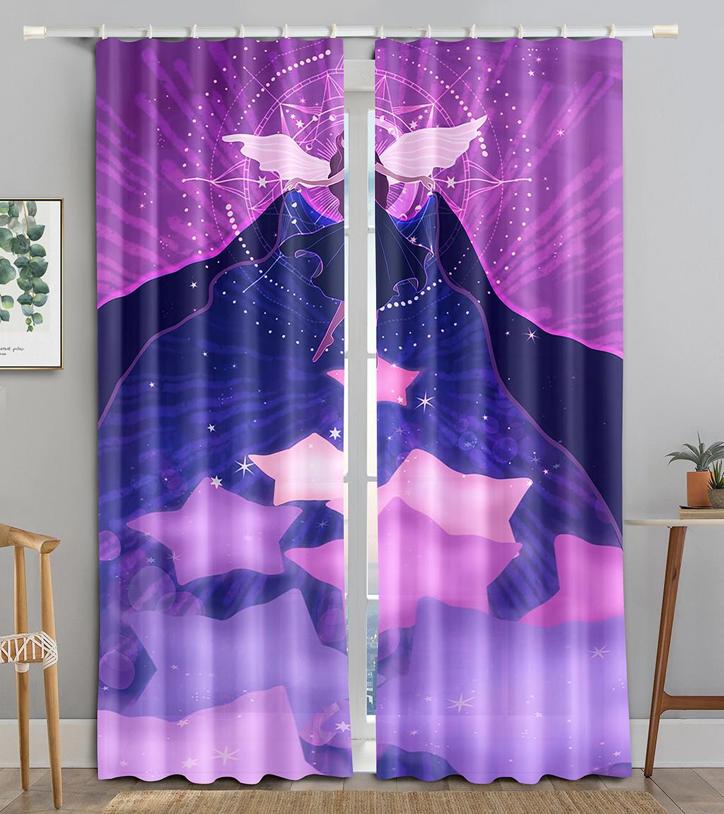 

Ангел Девушки Девочки Мультфильм Дети Плотные Шторы Окна Для Гостиной Спальни Ванной Кухни Дверь Шкафа Декор Крючки W50 X H130(CM)X2&Grommet Top