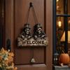 Halloween Wooden Porch Hanging Decorations for Outdoor Home Entryway Wall Decor