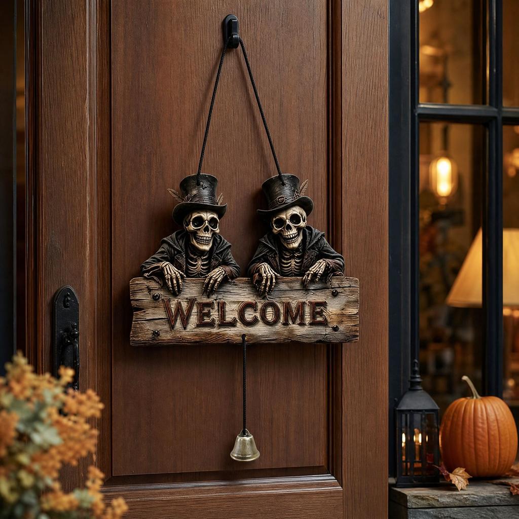 Halloween Wooden Porch Hanging Decorations for Outdoor Home Entryway Wall Decor
