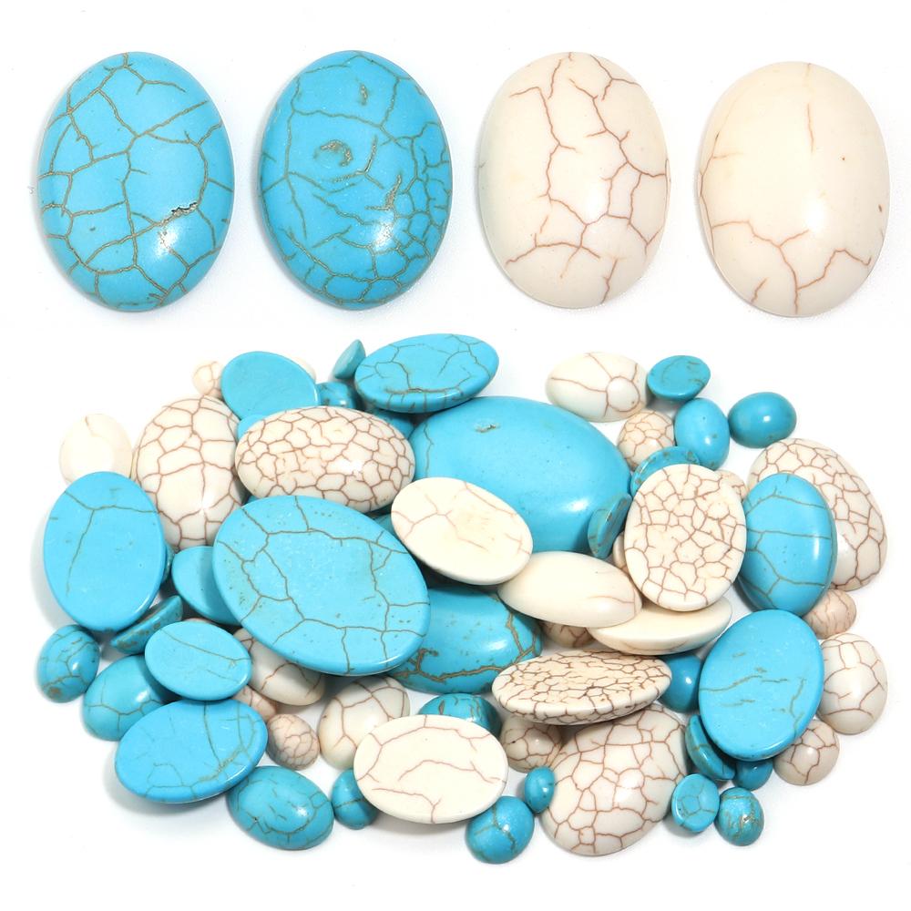 10pcs/Lot Oval Turquoises Cabochons Cameo For Jewelry Making Natural Stone Beads Cabochon Flatback Cabochon DIY Necklace Rings