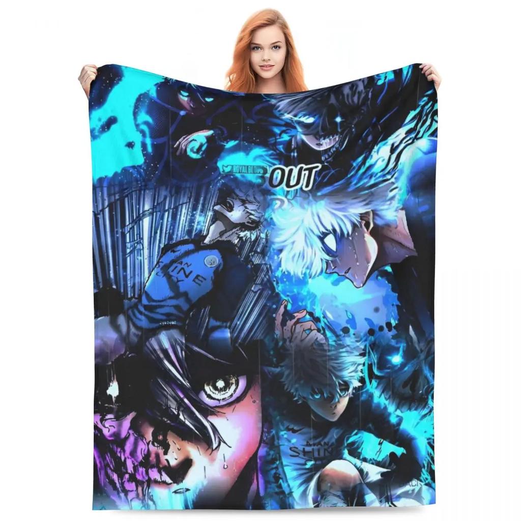 Blue Lock 2 Blankets Manga Anime Plush Novelty Breathable Throw Blanket for Home Restaurant Spring/Autumn