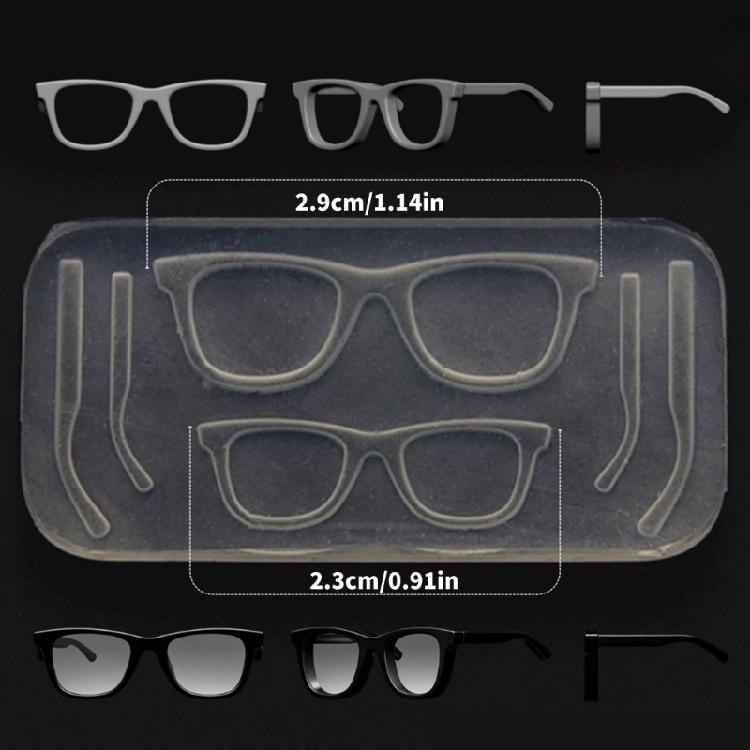 Flexible Resin Mold Small Ornament Molds Eyeglass Shape Silicone Texture for Epoxy Crafts and Creative Wall Decorations
