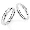 Korean Style Unisex Love Rings: Flash Diamond Line Couples' Band, Simple Valentine's Day Gift