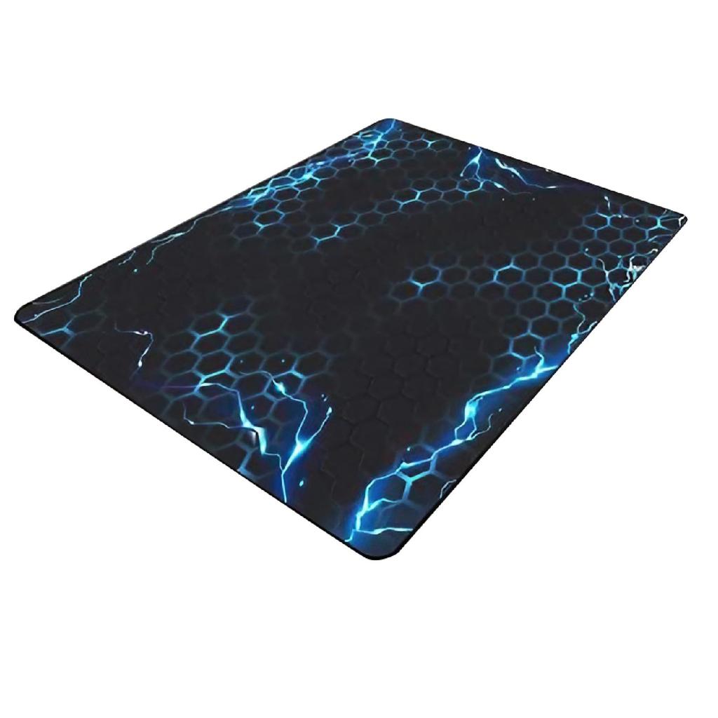 CAWKAY Gaming Mat, 3D Design, Illuminated, Computer Peripheral Carpet, Sofa, Living Room, Bedroom, Bedside, Stain-Resistant (Black 07, 60x90cm)