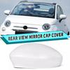 White Left Side Wing Mirror Cover Cap Replacement Clip~on For Fiat 500 2007~