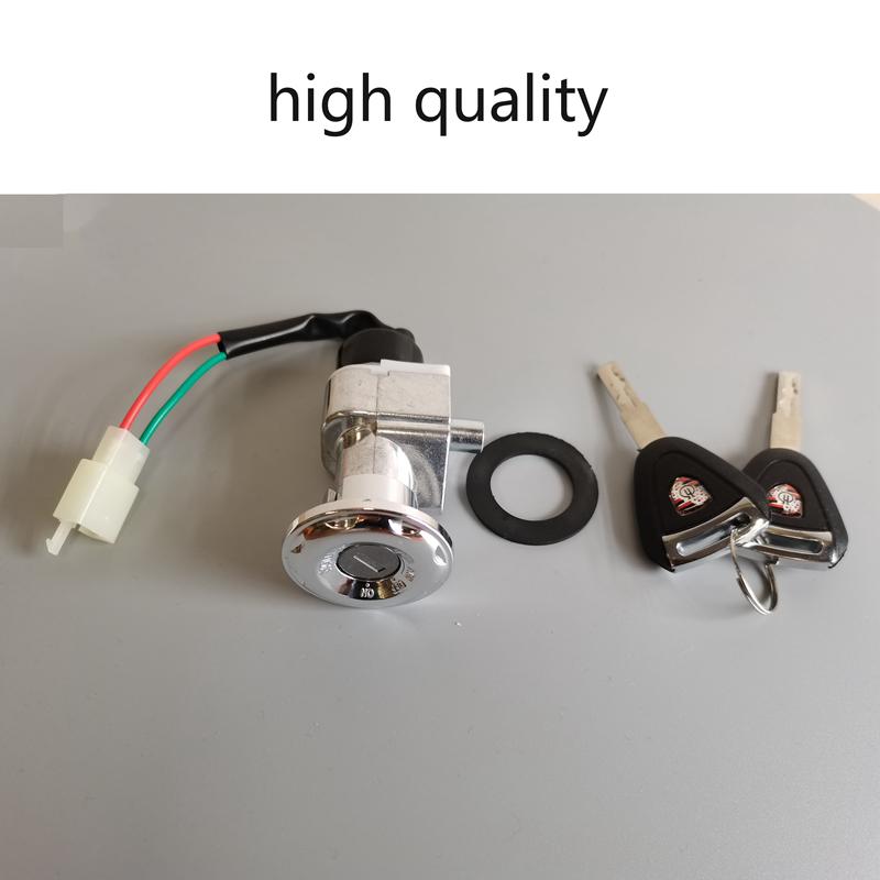 LMoDri Motorcycle Ignition Key Motorbike Ignition Switch Electric Bike Scooter E-bike Electric Lock With 2
