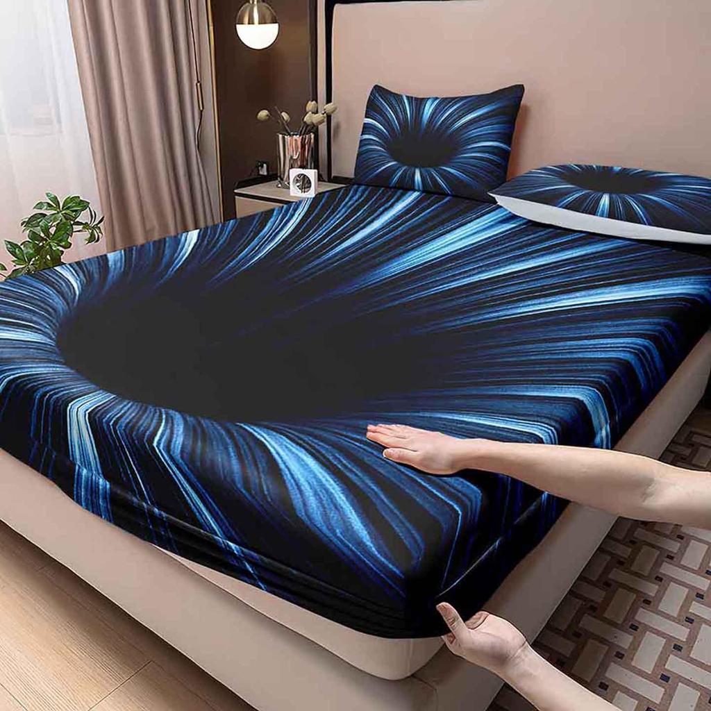 2025 Exclusive 5D Black Hole Digital Print Fitted Sheet & Pillowcase Set
