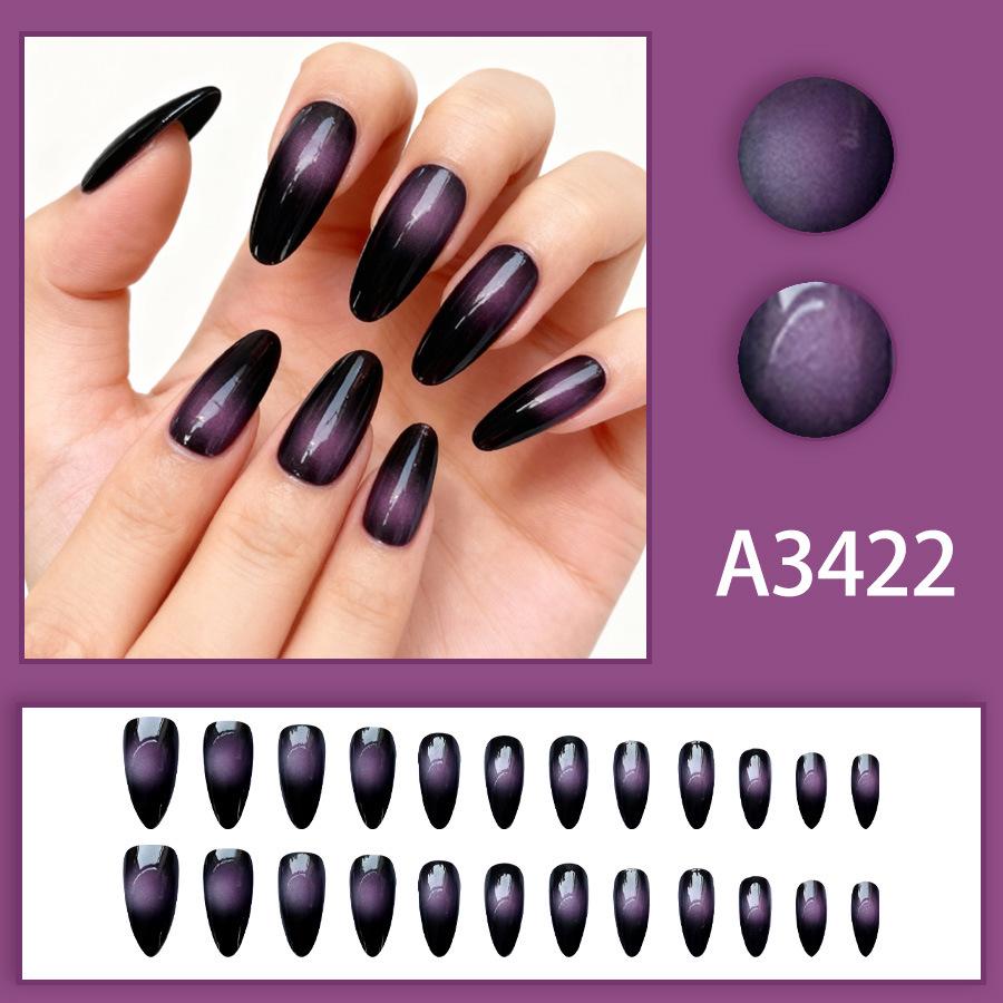 Amethyst Almond-Shaped Whitening Nail Tips - Dreamy, Versatile, Wearable Style, 24 Pieces