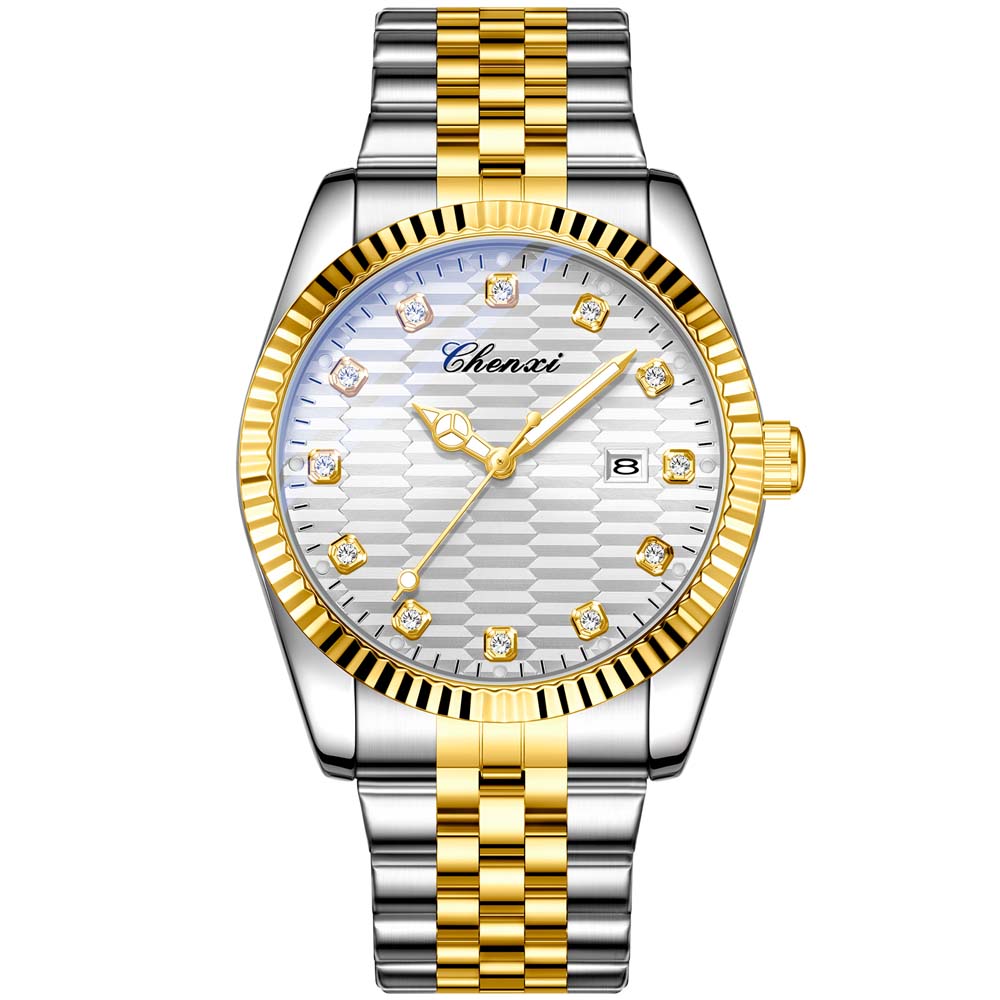 CHENXI Men's Classic Watch Date Display Stylish Men's Wristwatch Steel Bracelet Quartz Watch Male Clock Relojes Para Hombres