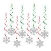 8 Pcs Christmas Snowflake Hanging Swirl Decorations Winter Party Glitter Snowflake Ceiling Streamers for Christmas Birthday Baby Shower New