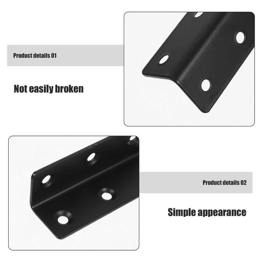 5Pcs Stainless Steel Angle Brackets Extended Heavy Duty Corner Brace for Wood Furniture Shelf Support Garden Bed Gate