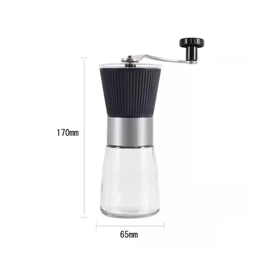 Portable, 160ml Capacity Ceramic Coffee Mill with Adjustable Coarseness, Transparent Cover for Viewing Inside, Perfect for Travel, Camping, Office,