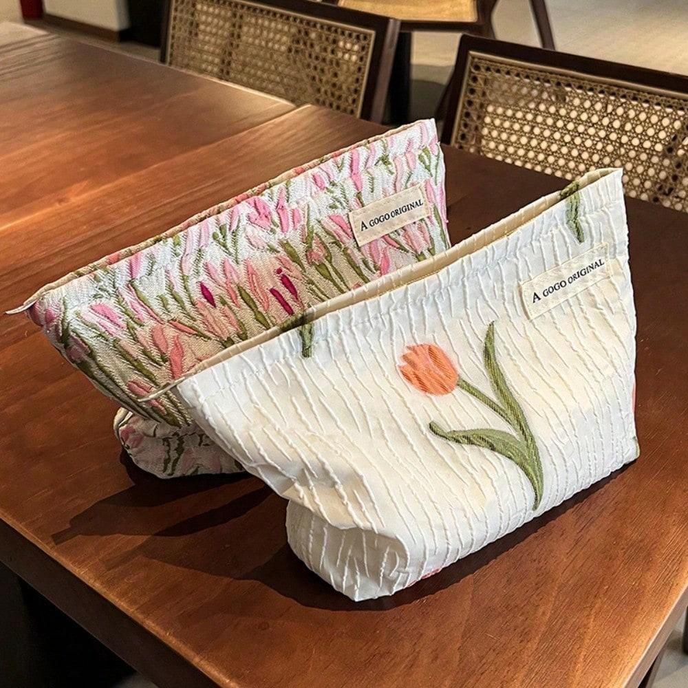 Fresh Floral Cosmetic Bag Travel Portable Storage Cosmetic Bag