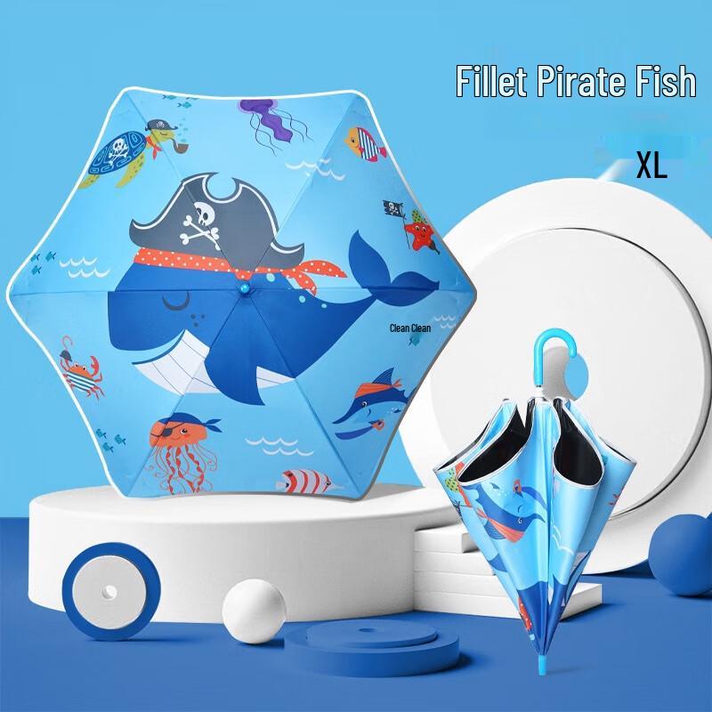 Xunqing Creative Kids Straight Umbrella - Pirate Fish