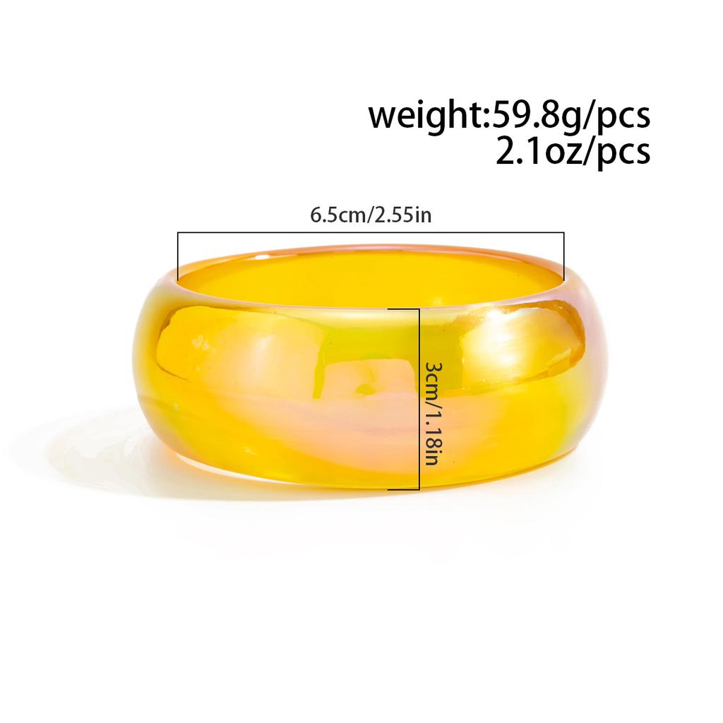 Punk Colorful Sparkling Transparent Wide Bracelet Chunky Party Geometric Arc Handmade Resin Acrylic Charm Bracelet Bangles Jewelry for Men and Women