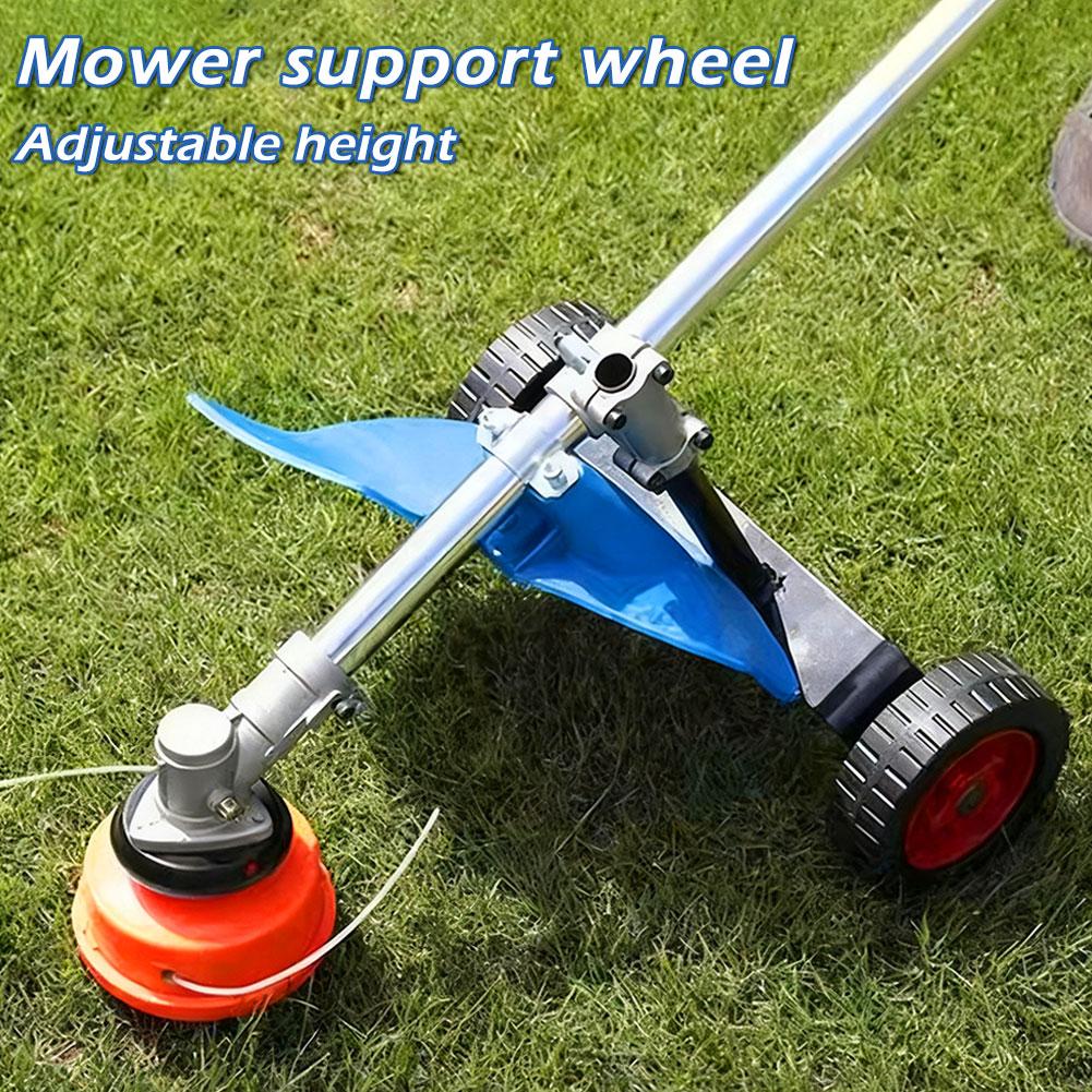 Adjustable Lawn Mower Support Wheel Kit Fits 26/28mm Tube Effortless Rolling Grass Cutter Auxiliary Wheel Tool Accessory