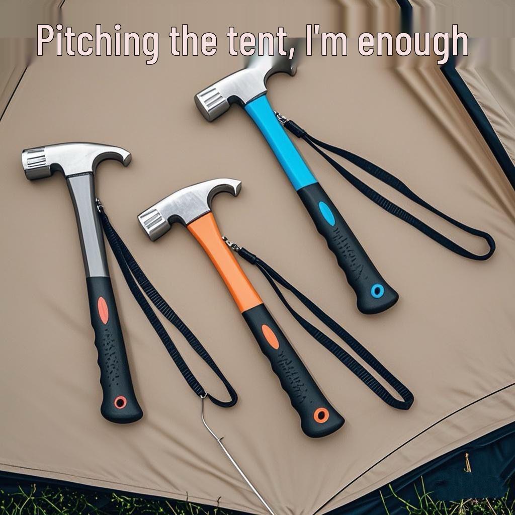 

Multifunctional Camping Ground Nail Hammer - Eagle Beak & Sheep Horn Design, Carbon Steel for Tent & Awning Assembly
