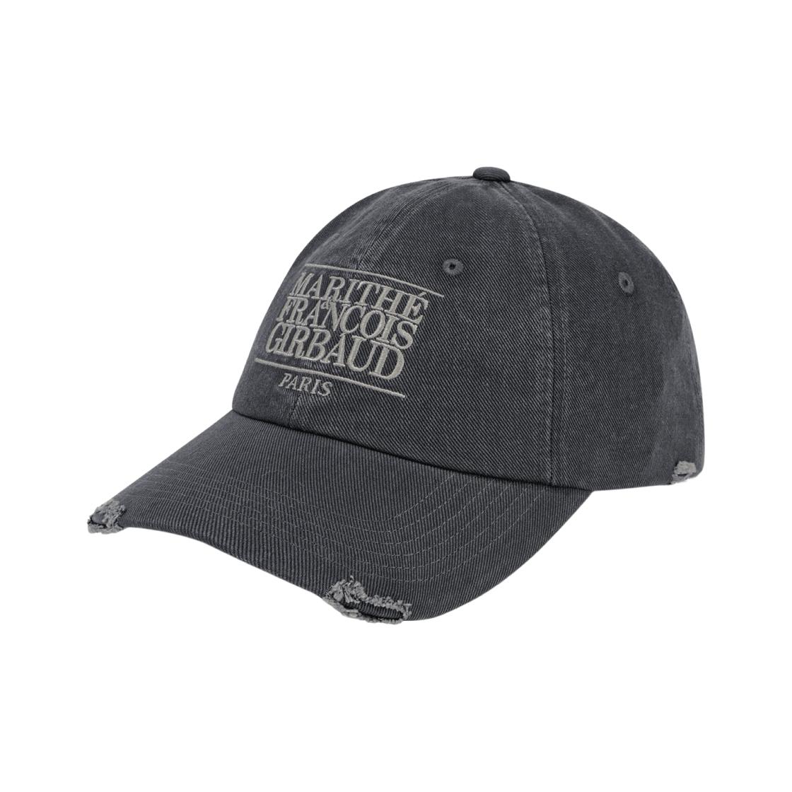 Marithe Francois Girbaud Classic Logo Damaged Overfit Cap Charcoal ONE SIZE