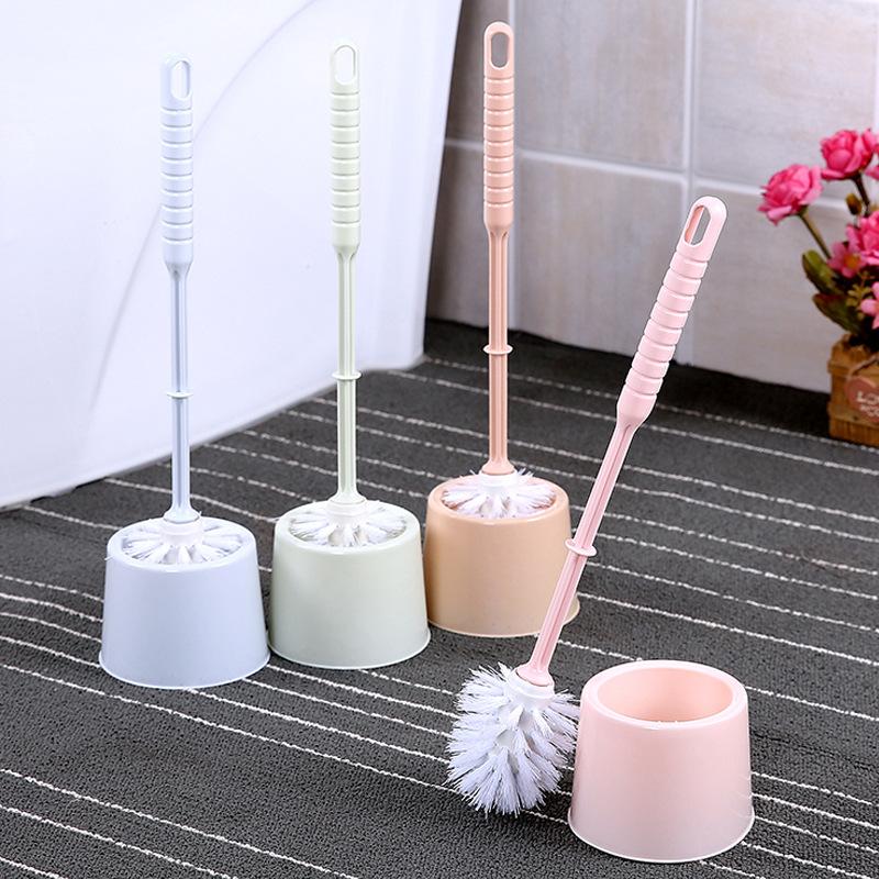 Home and daily use creative bathroom thickened plastic with base toilet brush set toilet cleaning brush toilet brush