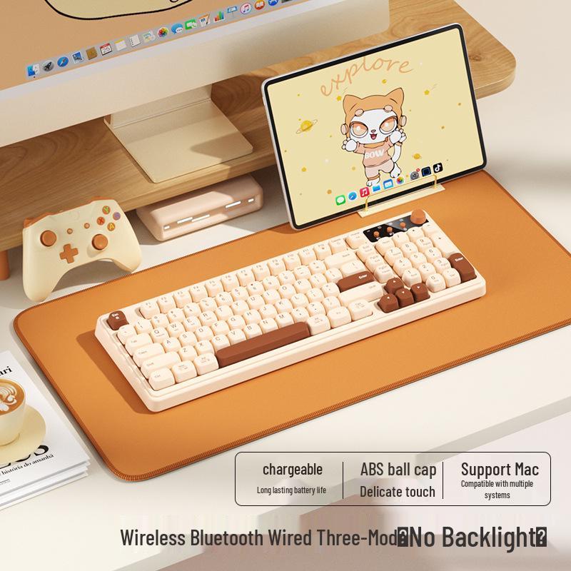

Hesh K520DL Wireless Bluetooth Keyboard with Mechanical Feel Keys - Fashionable Three-Mode Office Accessory