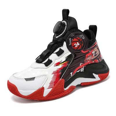 31-40 Children's Large Size Anti Slip Wear-resistant Fashionable High Top Basketball Shoes Sports Trend Children's Shoes